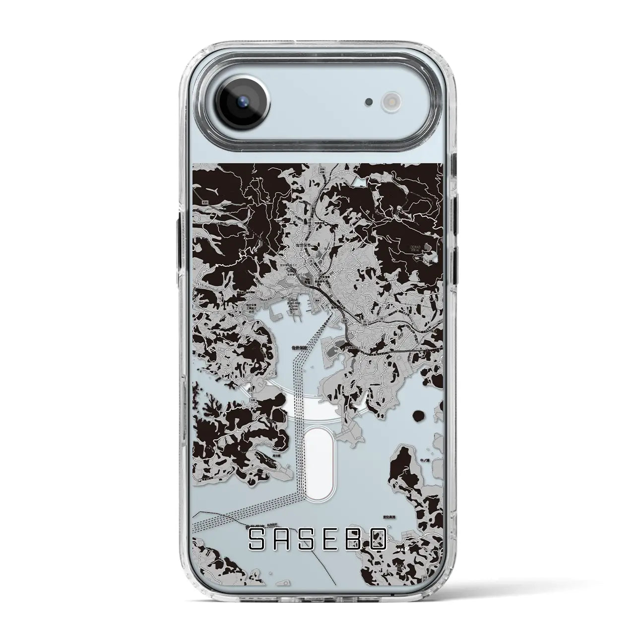 【佐世保(長崎県)】地図柄iPhoneケース(MagSafeタイプ)