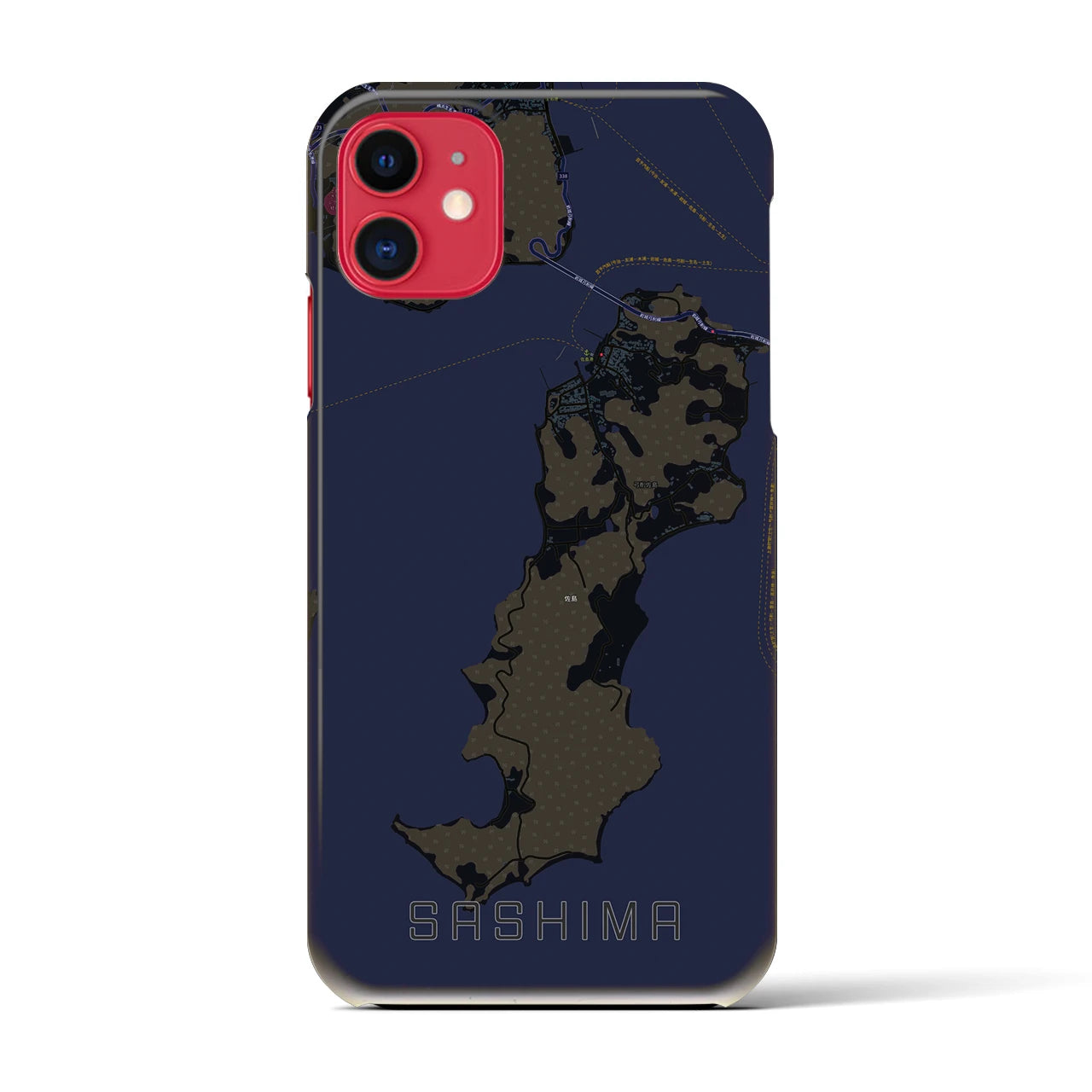 【佐島(愛媛県)】地図柄iPhoneケース(バックカバータイプ)