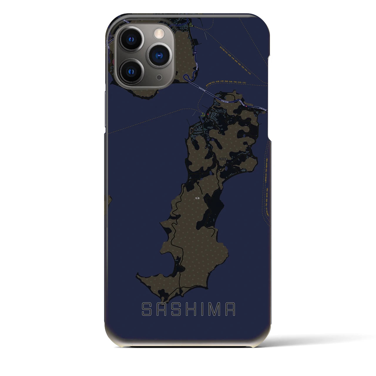 【佐島(愛媛県)】地図柄iPhoneケース(バックカバータイプ)