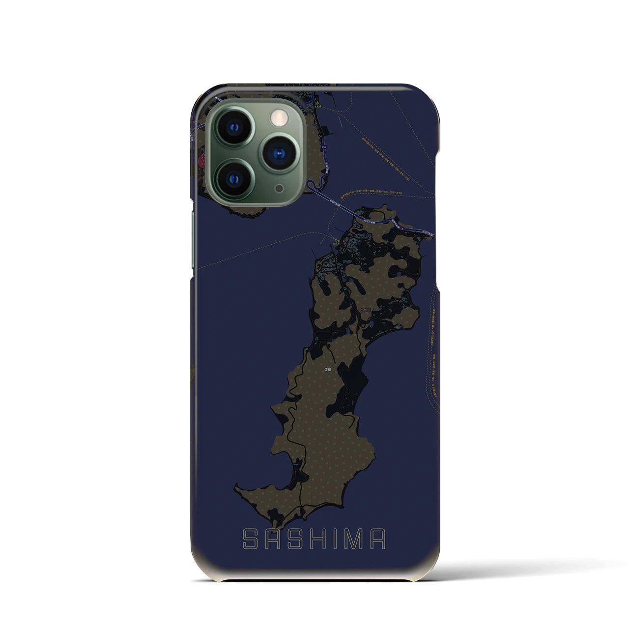 【佐島(愛媛県)】地図柄iPhoneケース(バックカバータイプ)