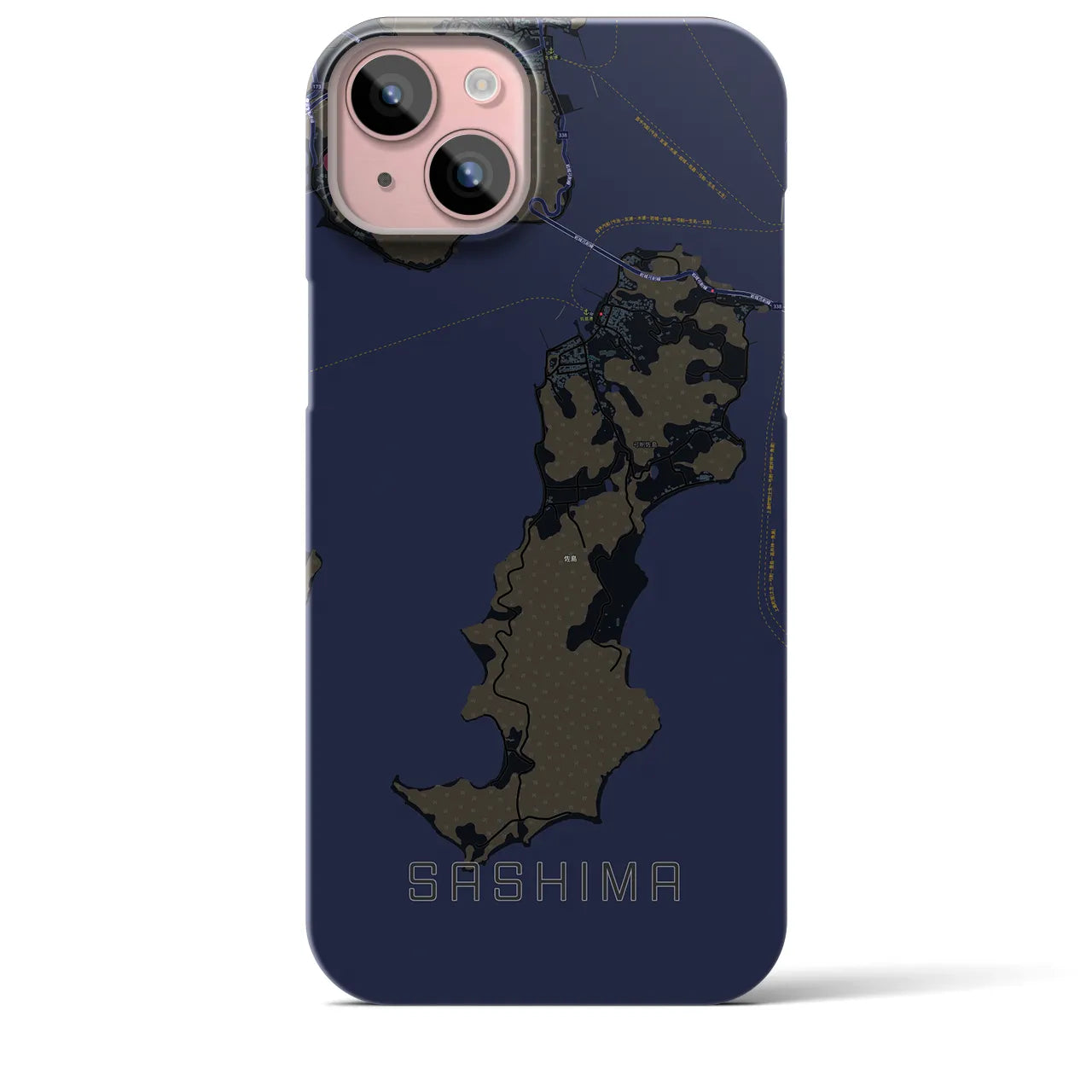 【佐島(愛媛県)】地図柄iPhoneケース(バックカバータイプ)