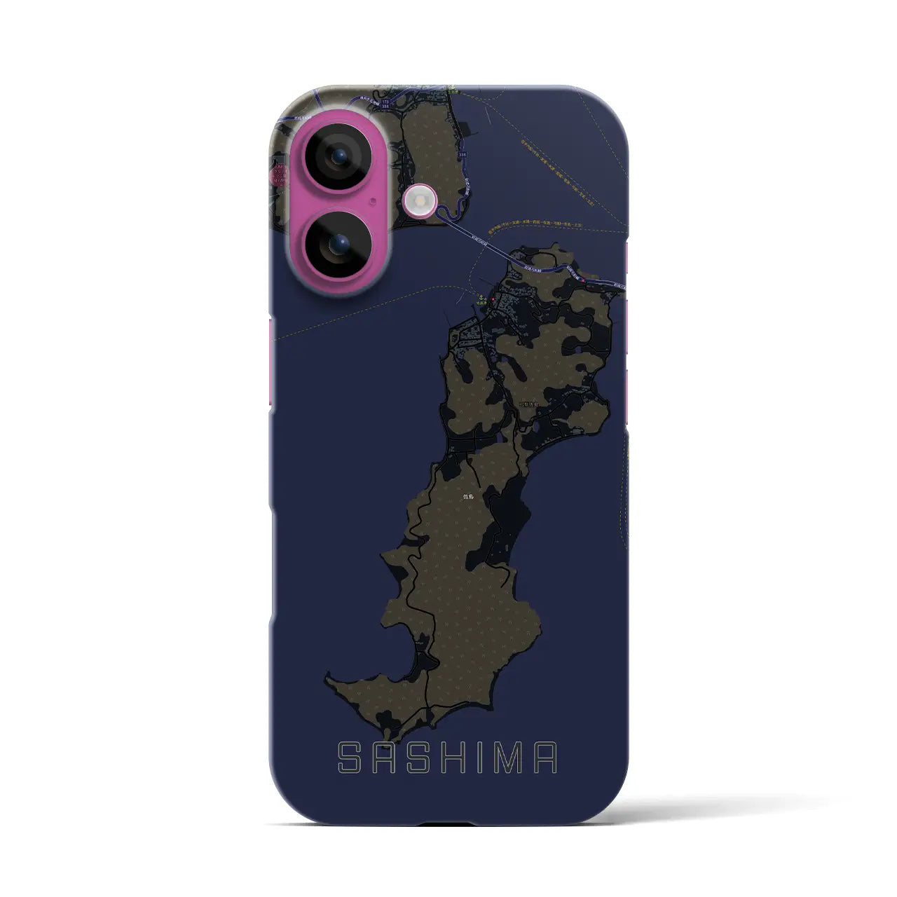 【佐島(愛媛県)】地図柄iPhoneケース(バックカバータイプ)