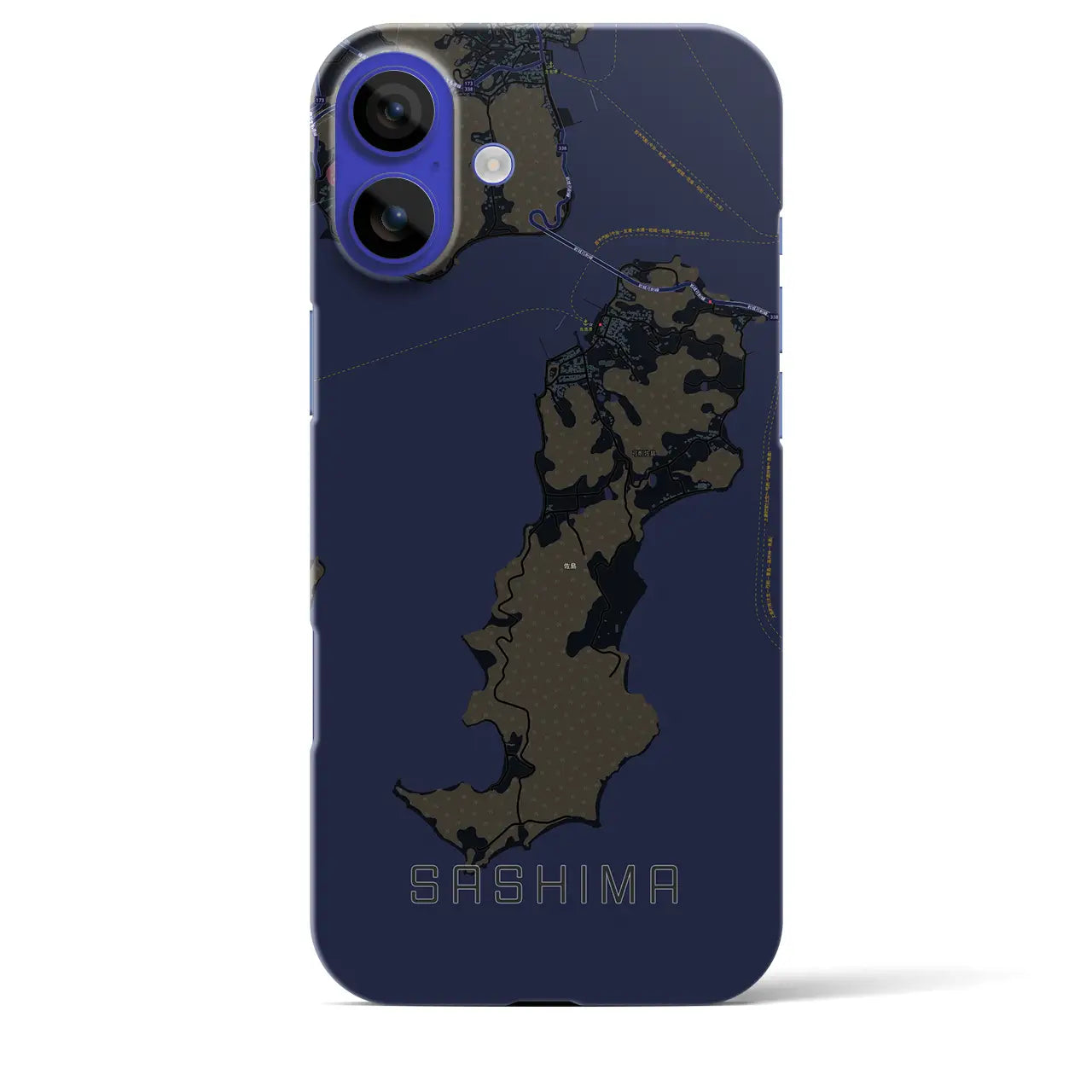 【佐島(愛媛県)】地図柄iPhoneケース(バックカバータイプ)