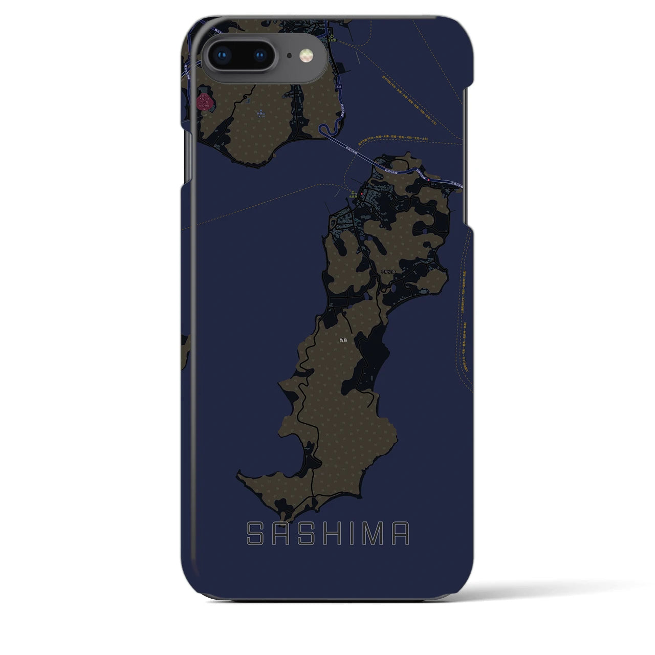 【佐島(愛媛県)】地図柄iPhoneケース(バックカバータイプ)
