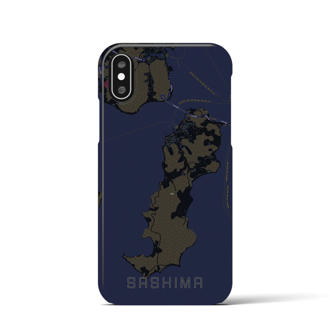 【佐島(愛媛県)】地図柄iPhoneケース(バックカバータイプ)