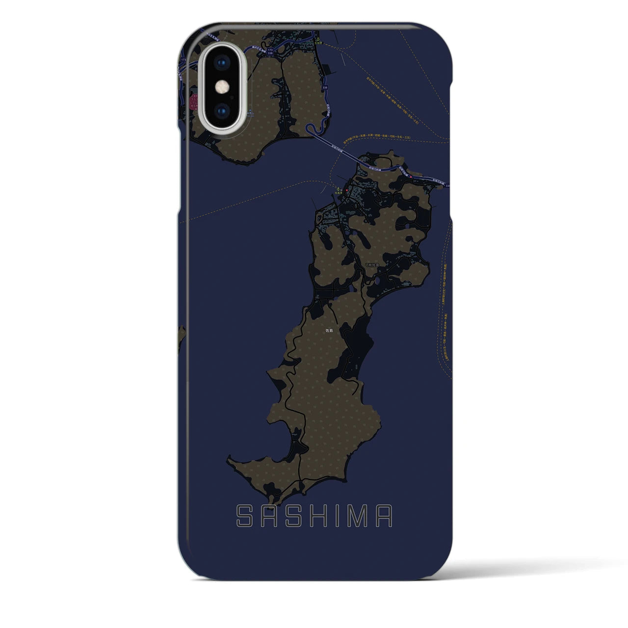 【佐島(愛媛県)】地図柄iPhoneケース(バックカバータイプ)