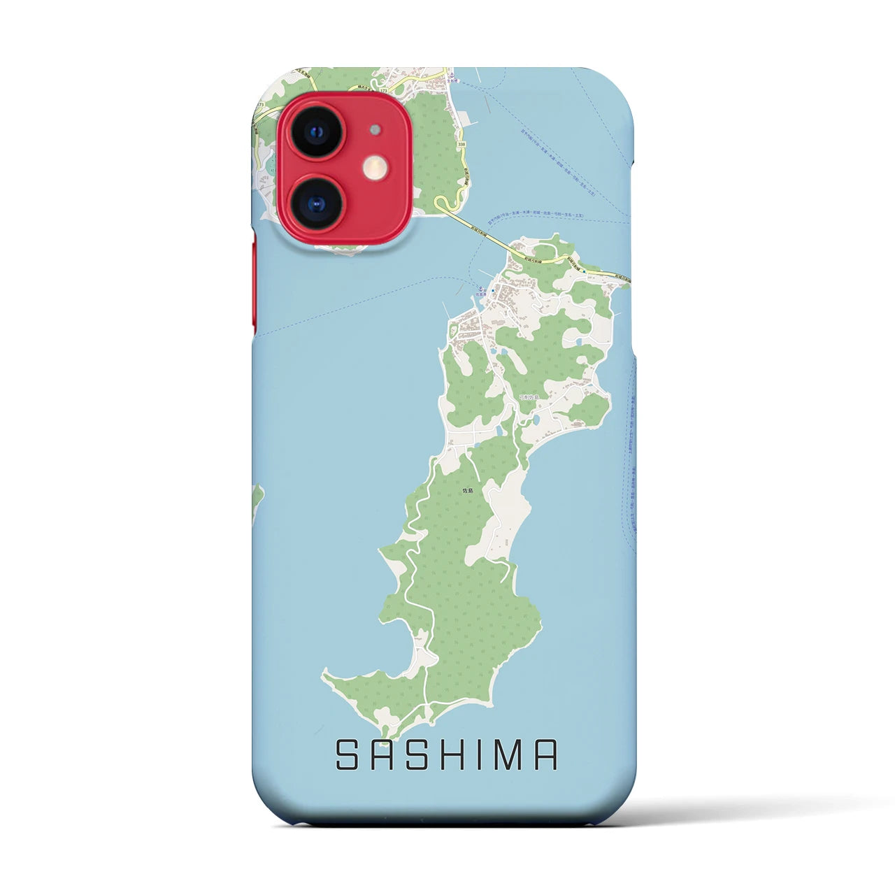 【佐島(愛媛県)】地図柄iPhoneケース(バックカバータイプ)