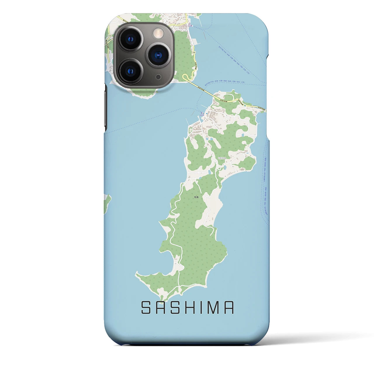 【佐島(愛媛県)】地図柄iPhoneケース(バックカバータイプ)