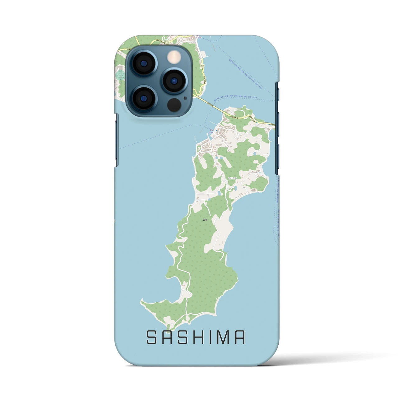 【佐島(愛媛県)】地図柄iPhoneケース(バックカバータイプ)