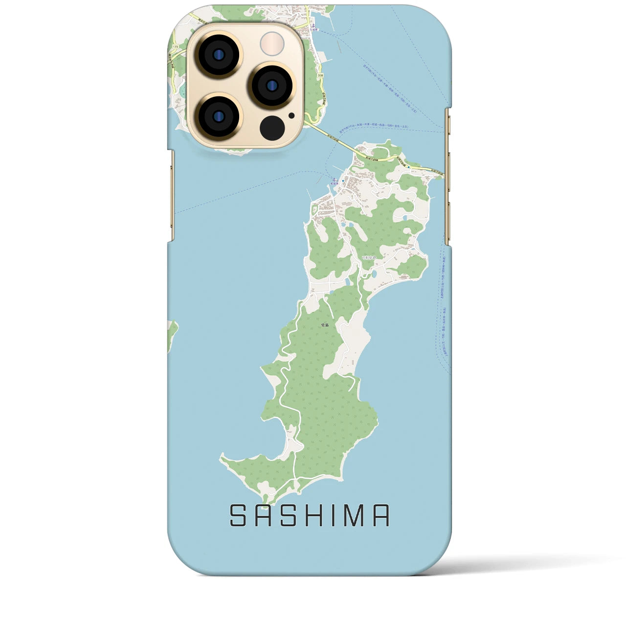 【佐島(愛媛県)】地図柄iPhoneケース(バックカバータイプ)