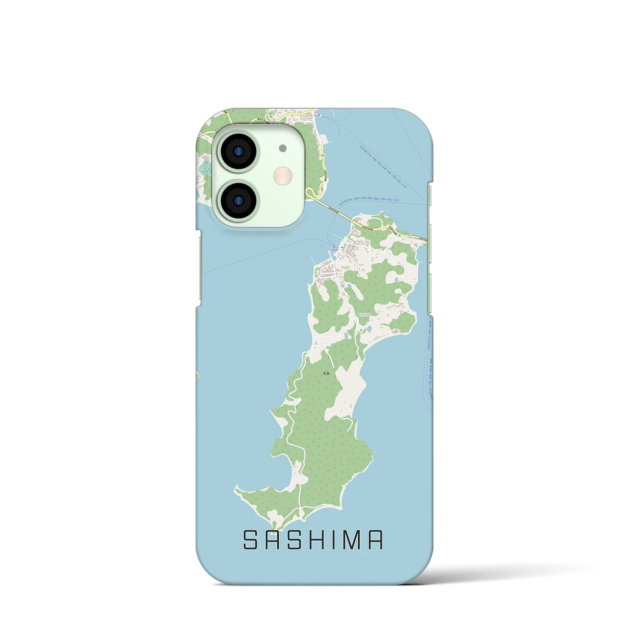 【佐島(愛媛県)】地図柄iPhoneケース(バックカバータイプ)