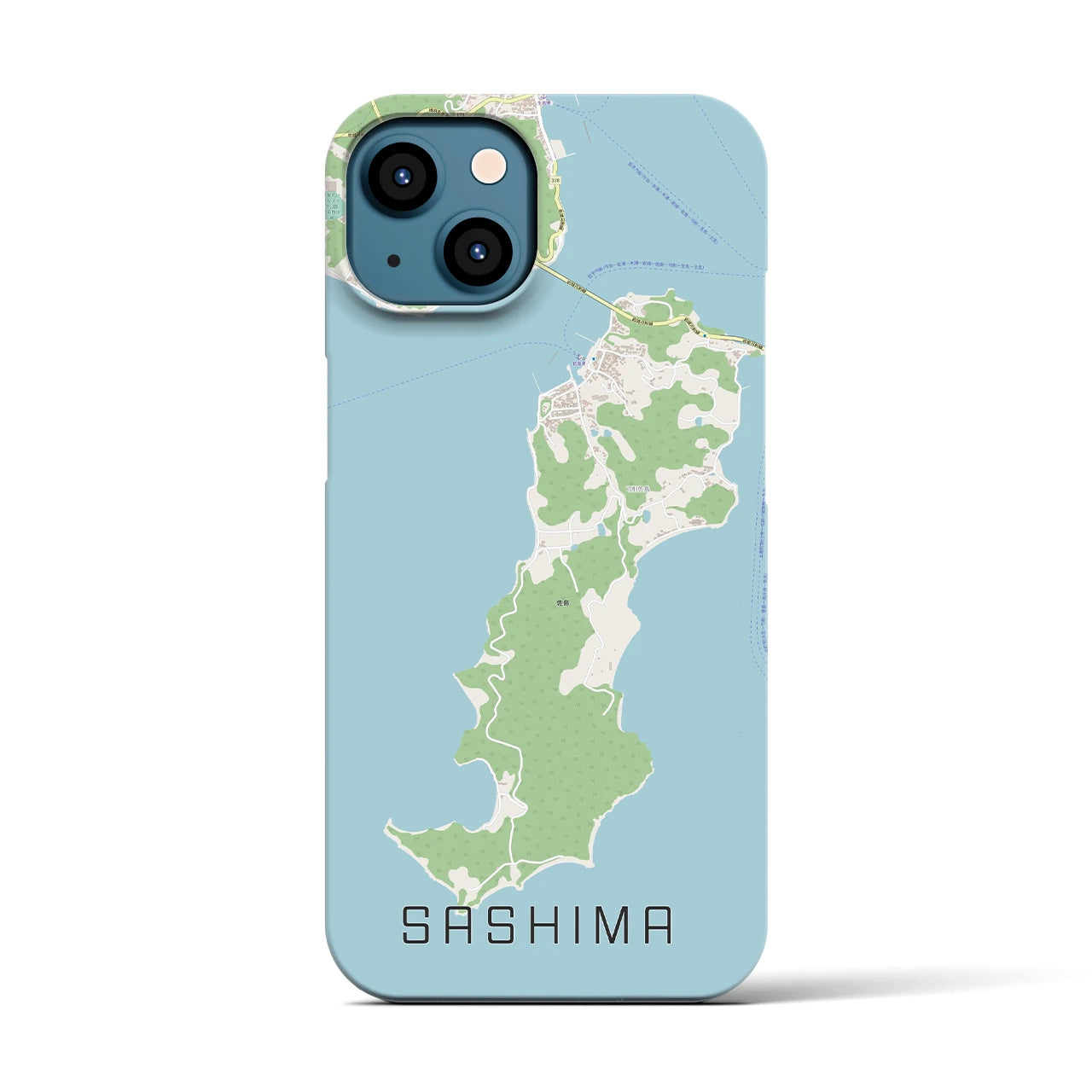 【佐島(愛媛県)】地図柄iPhoneケース(バックカバータイプ)