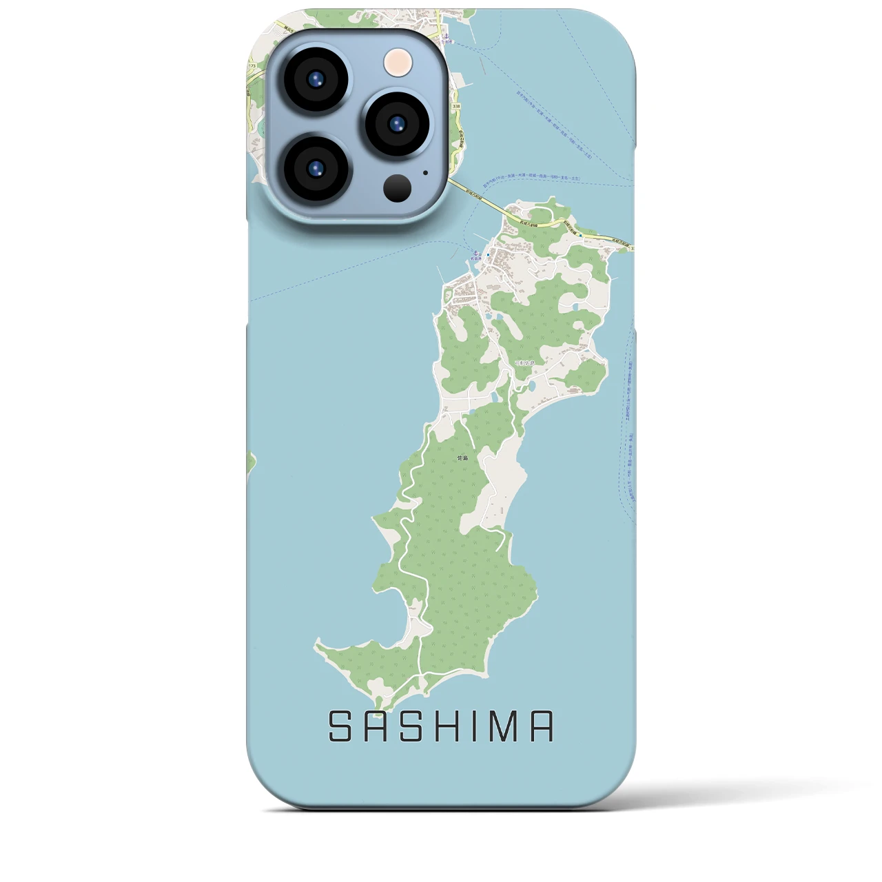 【佐島(愛媛県)】地図柄iPhoneケース(バックカバータイプ)