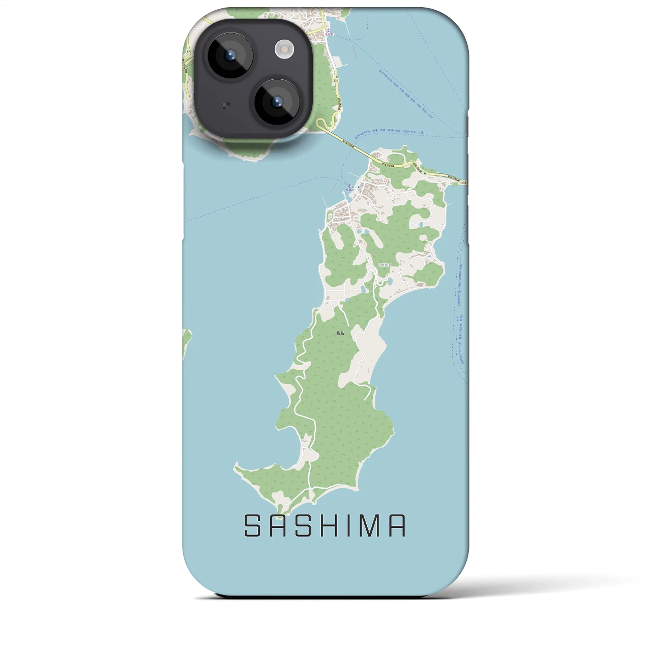 【佐島(愛媛県)】地図柄iPhoneケース(バックカバータイプ)