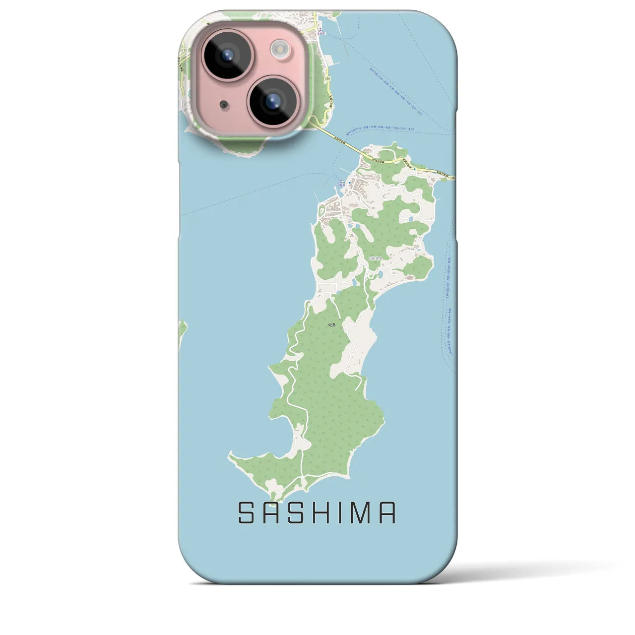 【佐島(愛媛県)】地図柄iPhoneケース(バックカバータイプ)