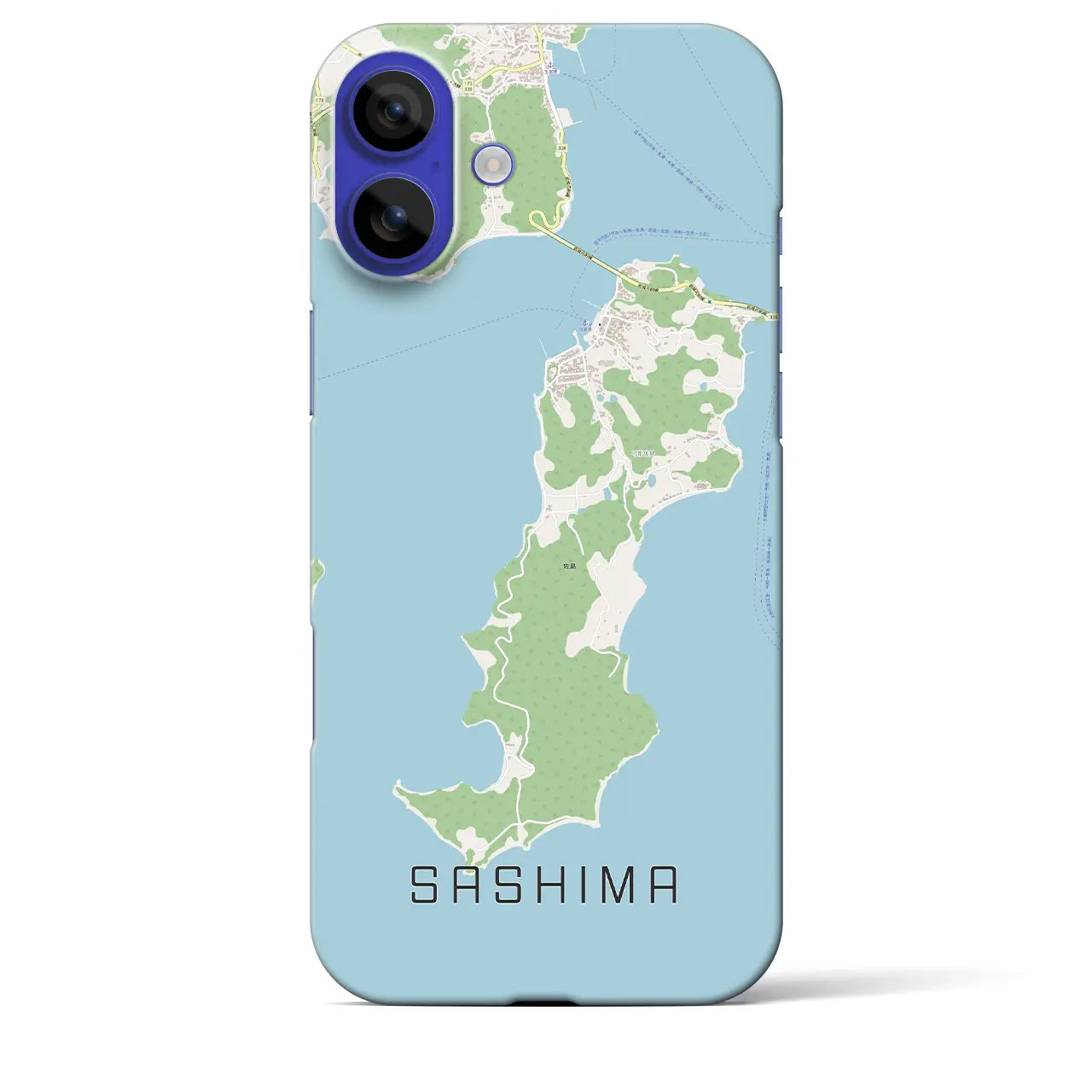 【佐島(愛媛県)】地図柄iPhoneケース(バックカバータイプ)