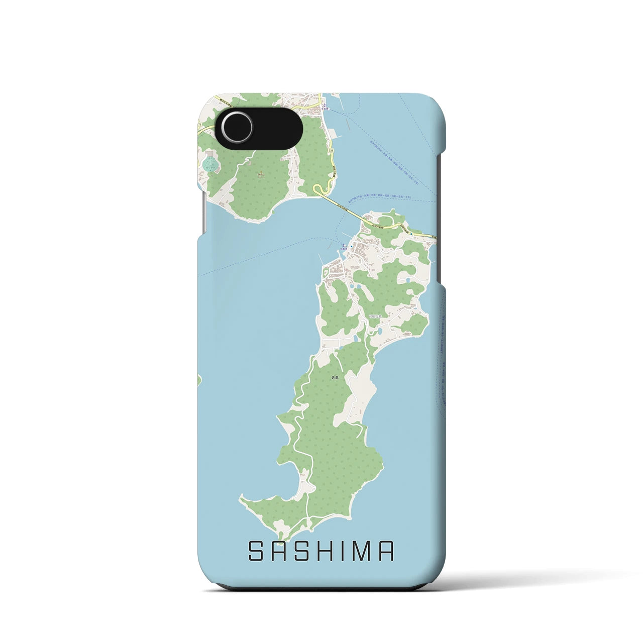 【佐島(愛媛県)】地図柄iPhoneケース(バックカバータイプ)