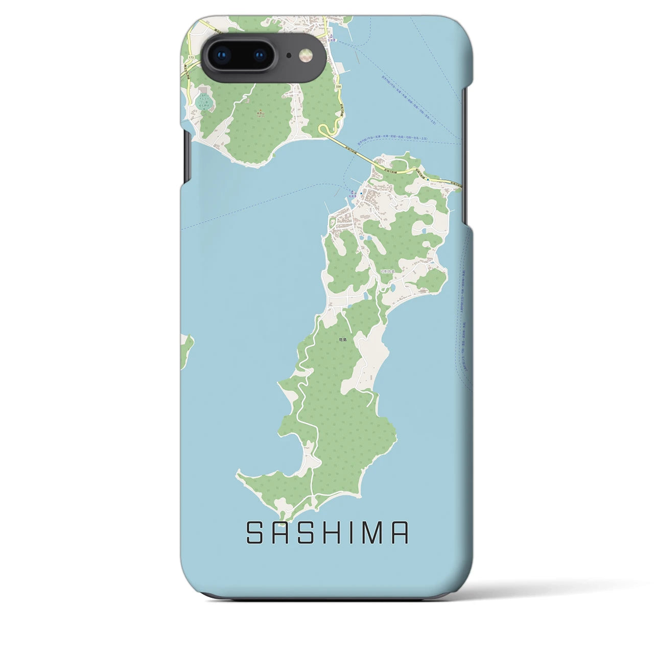 【佐島(愛媛県)】地図柄iPhoneケース(バックカバータイプ)