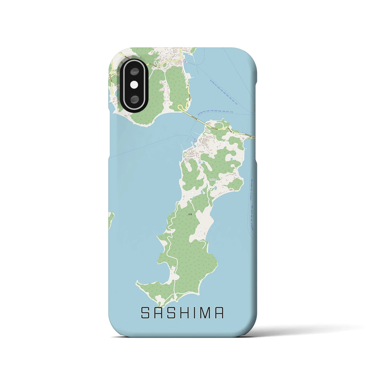 【佐島(愛媛県)】地図柄iPhoneケース(バックカバータイプ)