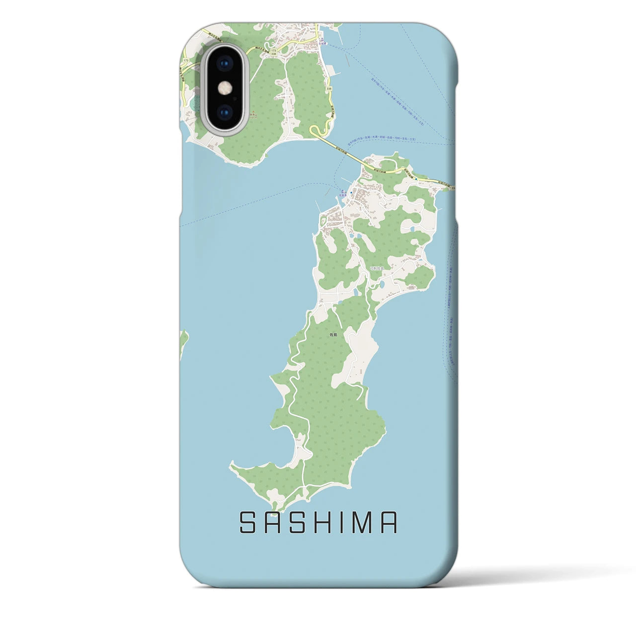 【佐島(愛媛県)】地図柄iPhoneケース(バックカバータイプ)