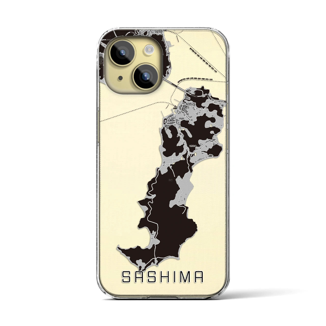 【佐島(愛媛県)】地図柄iPhoneケース(クリアタイプ)