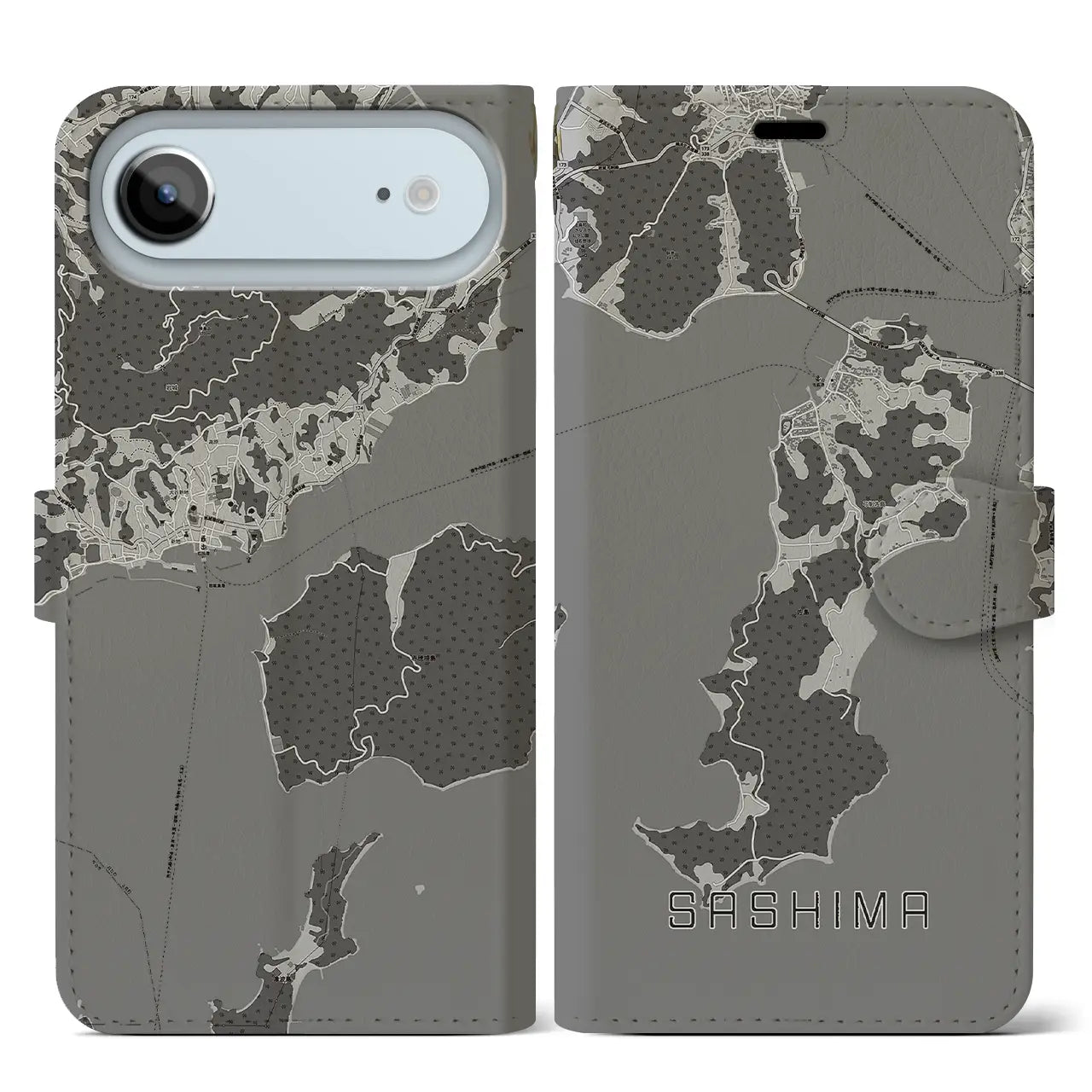 【佐島(愛媛県)】地図柄iPhoneケース(手帳タイプ)