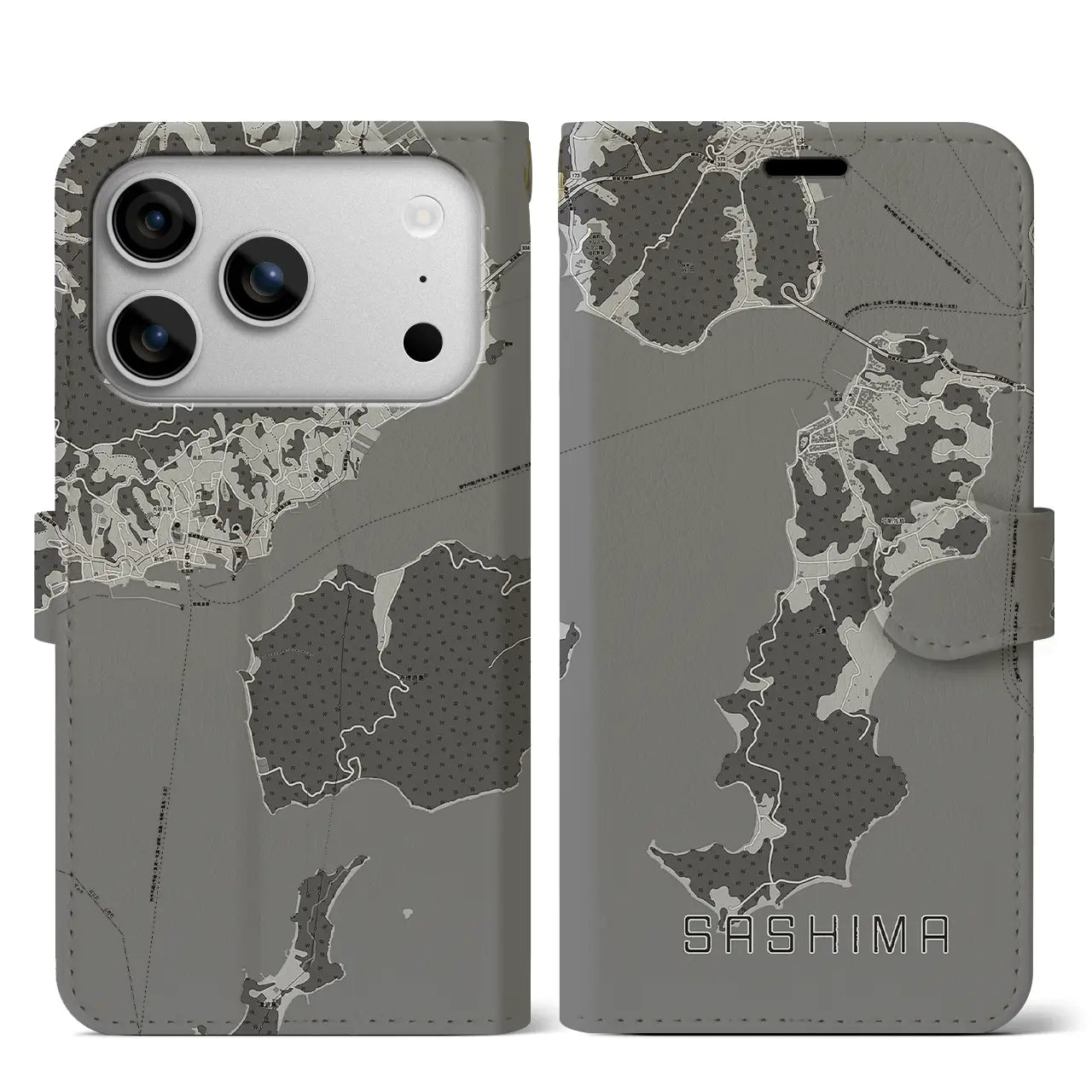 【佐島(愛媛県)】地図柄iPhoneケース(手帳タイプ)