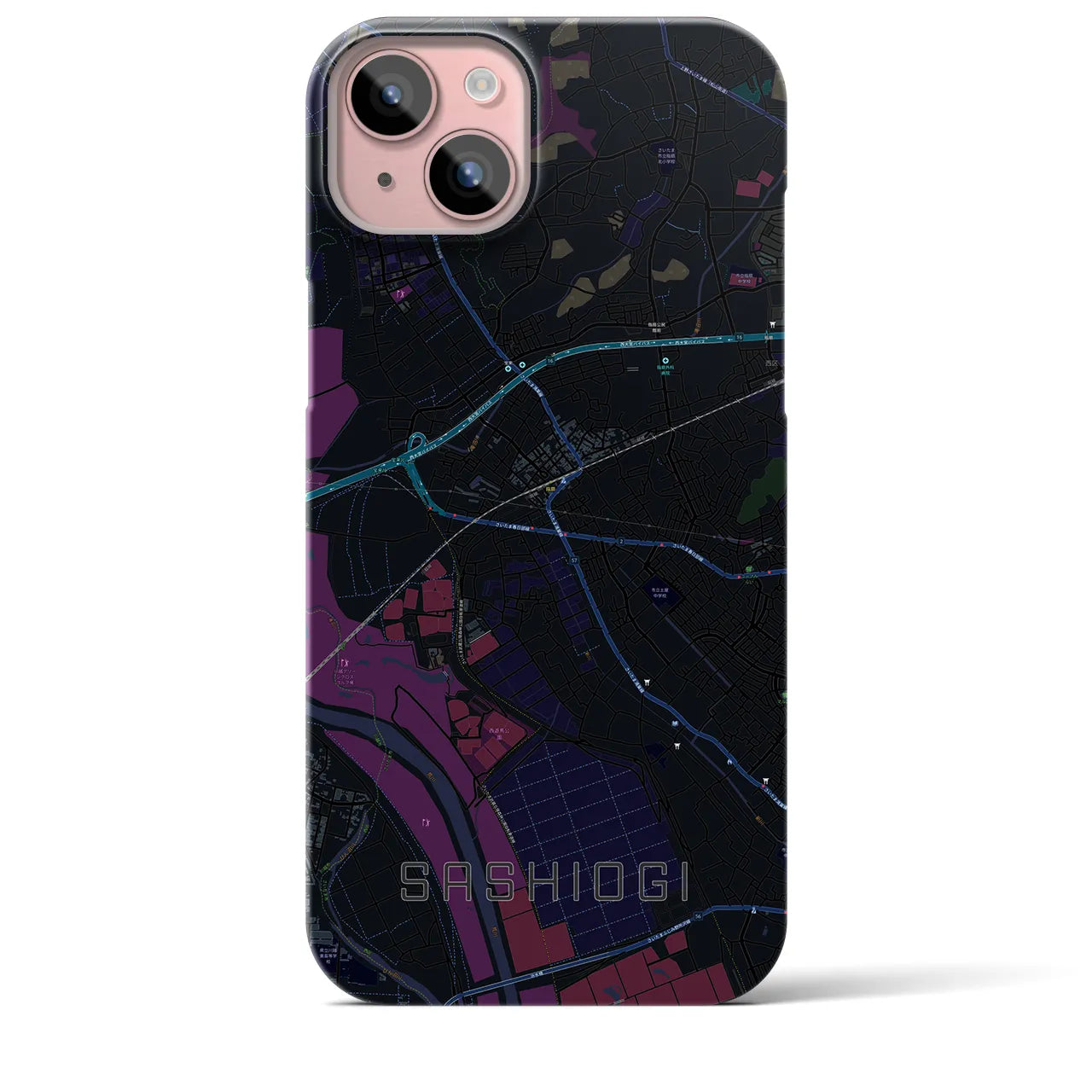 【指扇(埼玉県)】地図柄iPhoneケース(バックカバータイプ)