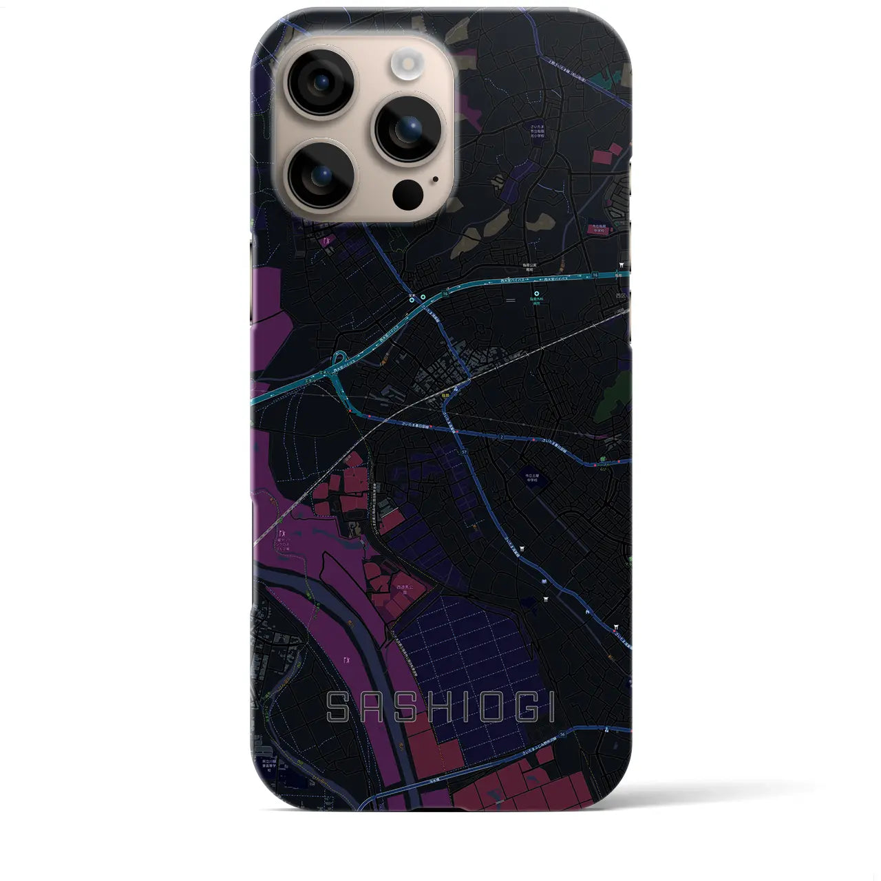 【指扇(埼玉県)】地図柄iPhoneケース(バックカバータイプ)
