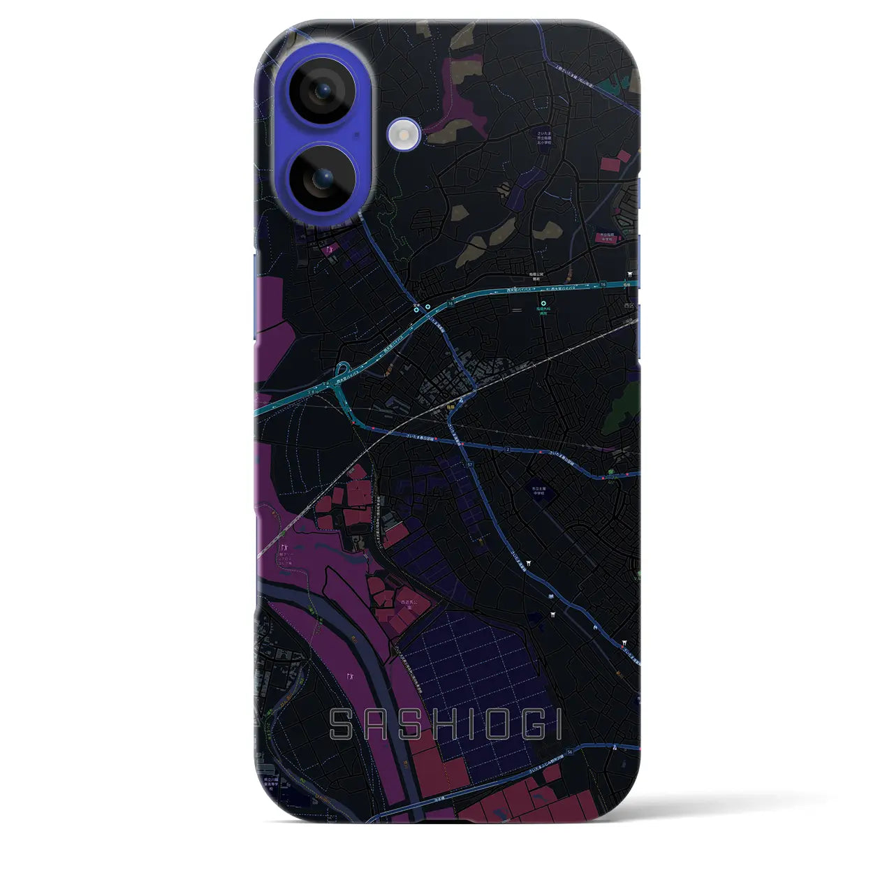 【指扇(埼玉県)】地図柄iPhoneケース(バックカバータイプ)