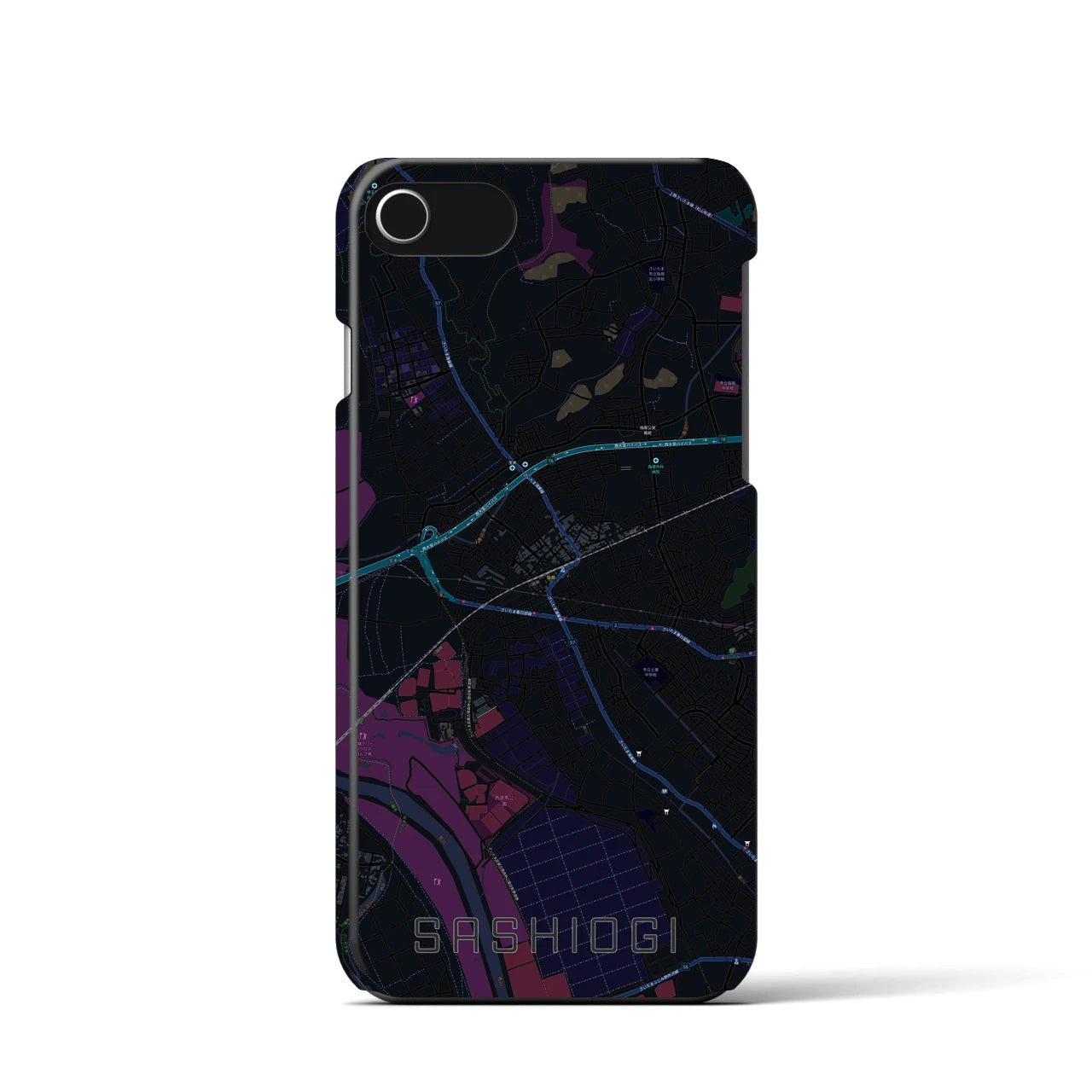 【指扇(埼玉県)】地図柄iPhoneケース(バックカバータイプ)