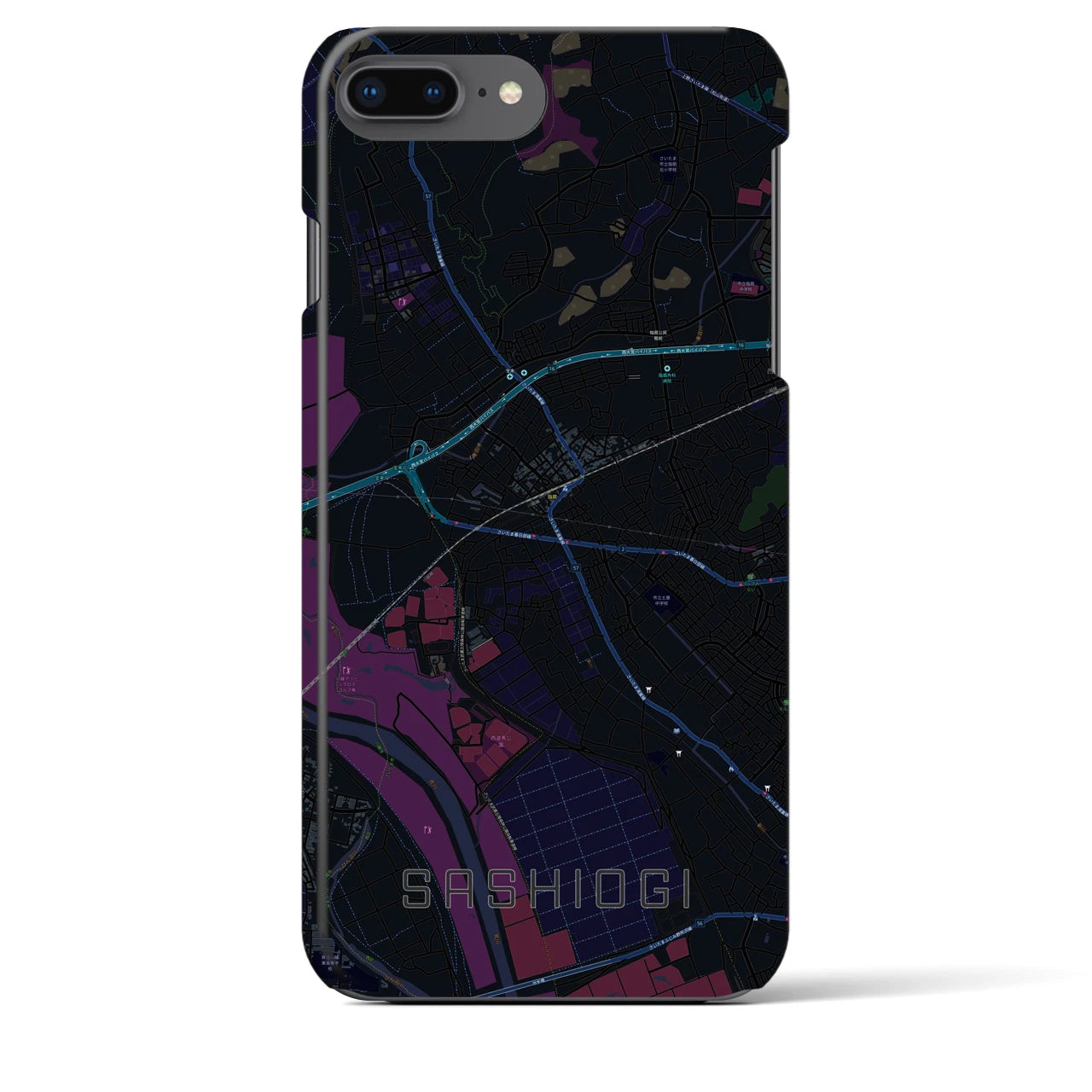 【指扇(埼玉県)】地図柄iPhoneケース(バックカバータイプ)