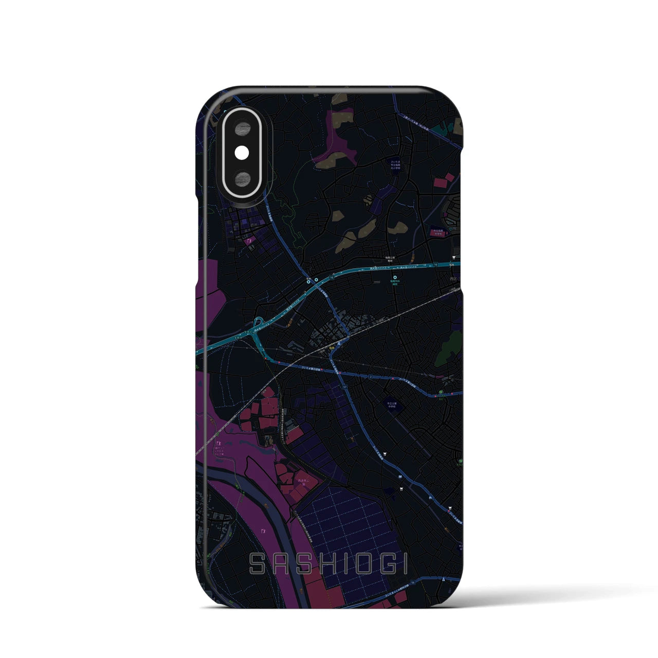 【指扇(埼玉県)】地図柄iPhoneケース(バックカバータイプ)