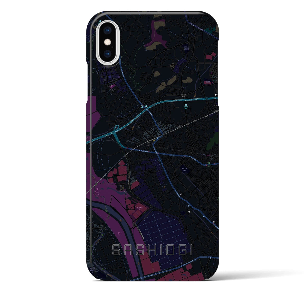 【指扇(埼玉県)】地図柄iPhoneケース(バックカバータイプ)