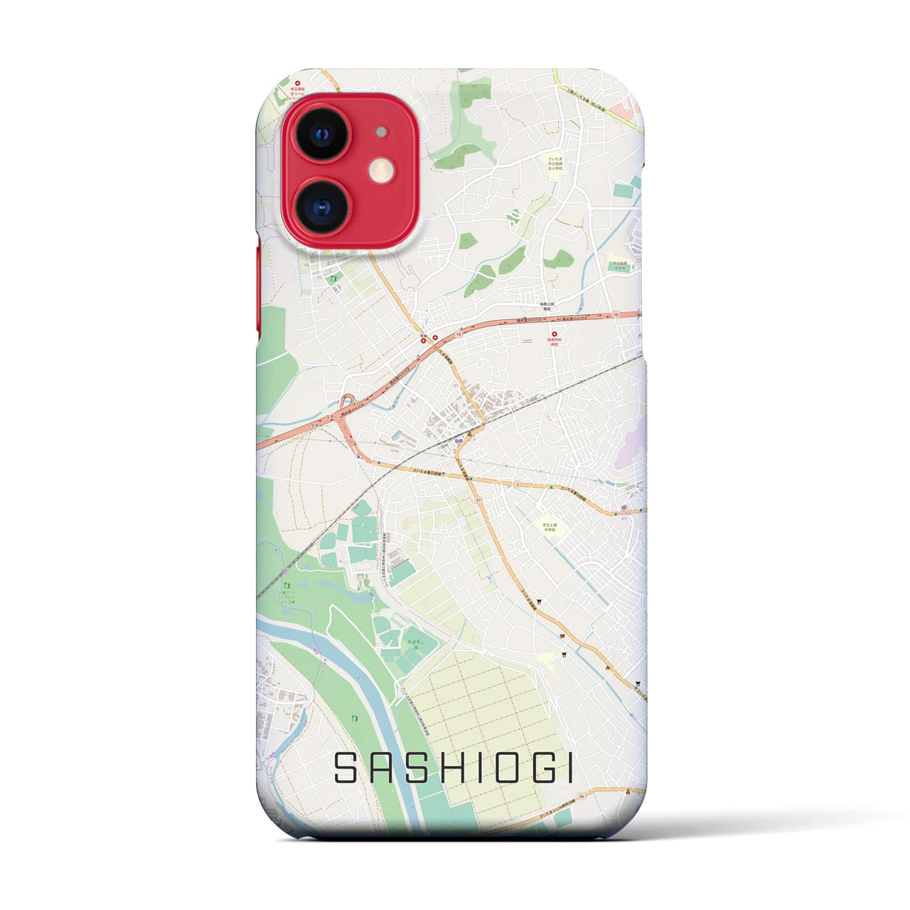 【指扇(埼玉県)】地図柄iPhoneケース(バックカバータイプ)