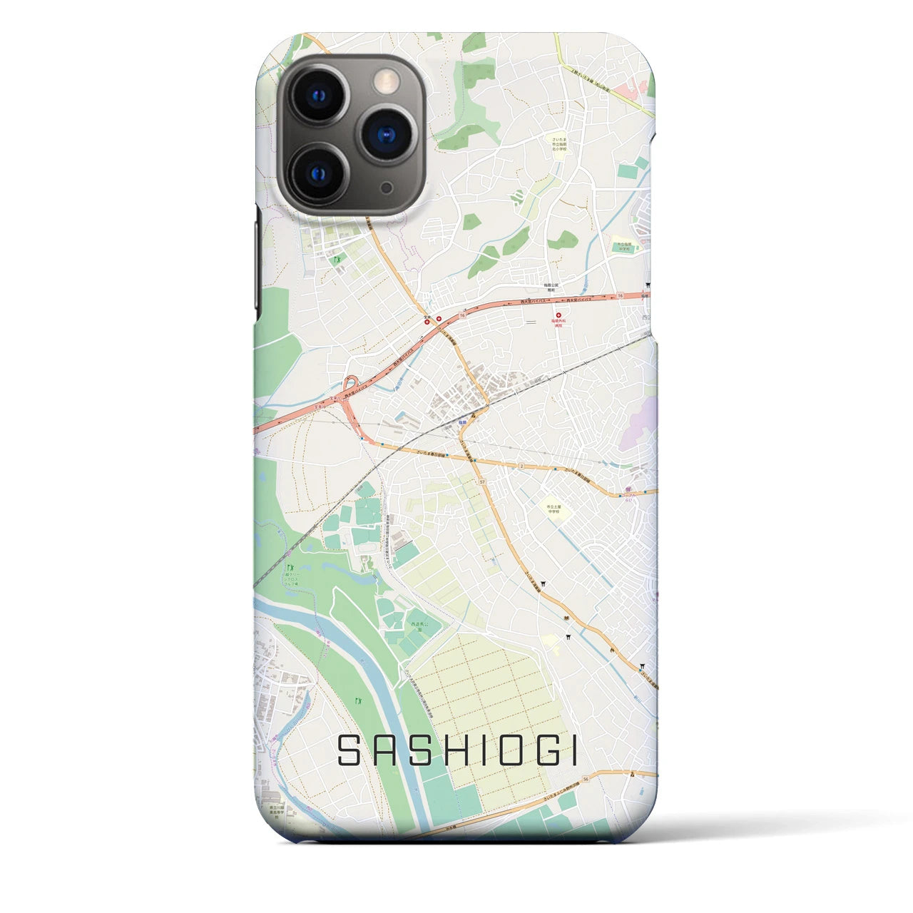 【指扇(埼玉県)】地図柄iPhoneケース(バックカバータイプ)