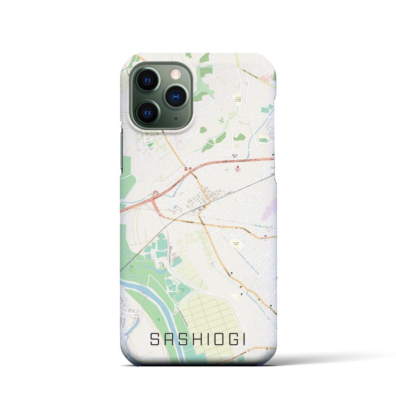 【指扇(埼玉県)】地図柄iPhoneケース(バックカバータイプ)