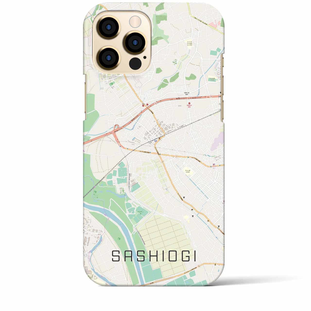 【指扇(埼玉県)】地図柄iPhoneケース(バックカバータイプ)