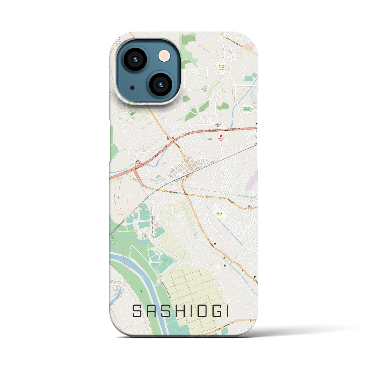 【指扇(埼玉県)】地図柄iPhoneケース(バックカバータイプ)