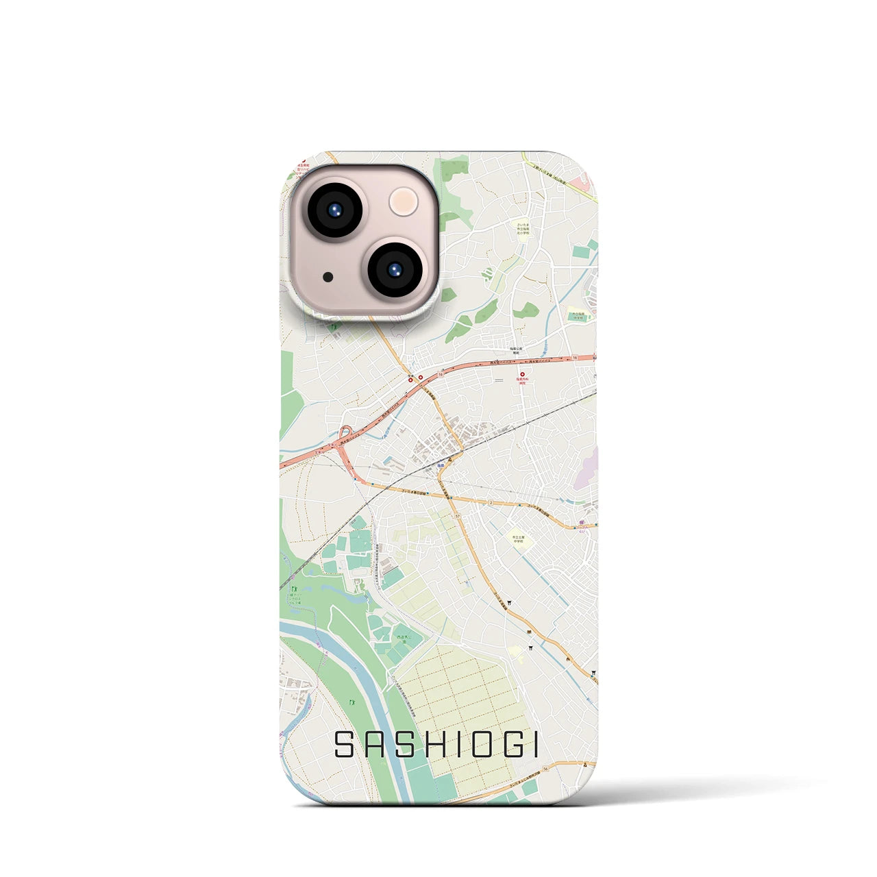 【指扇(埼玉県)】地図柄iPhoneケース(バックカバータイプ)