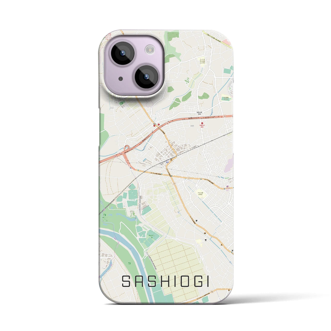 【指扇(埼玉県)】地図柄iPhoneケース(バックカバータイプ)