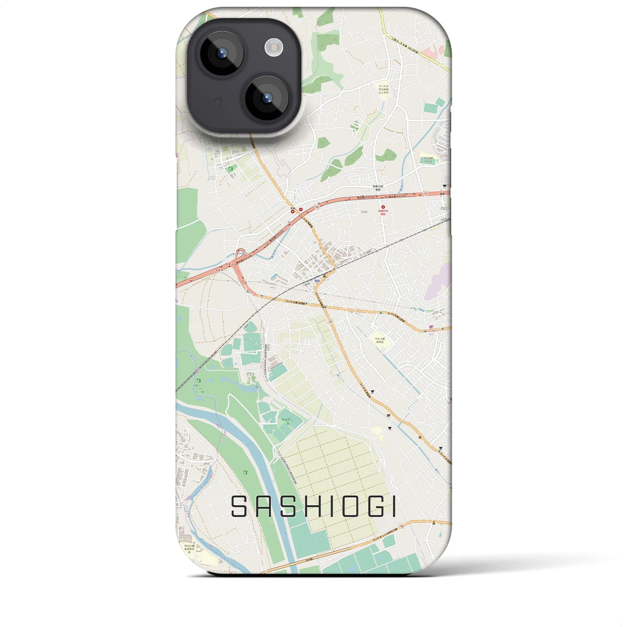 【指扇(埼玉県)】地図柄iPhoneケース(バックカバータイプ)