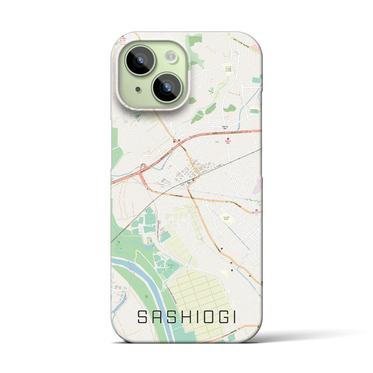 【指扇(埼玉県)】地図柄iPhoneケース(バックカバータイプ)