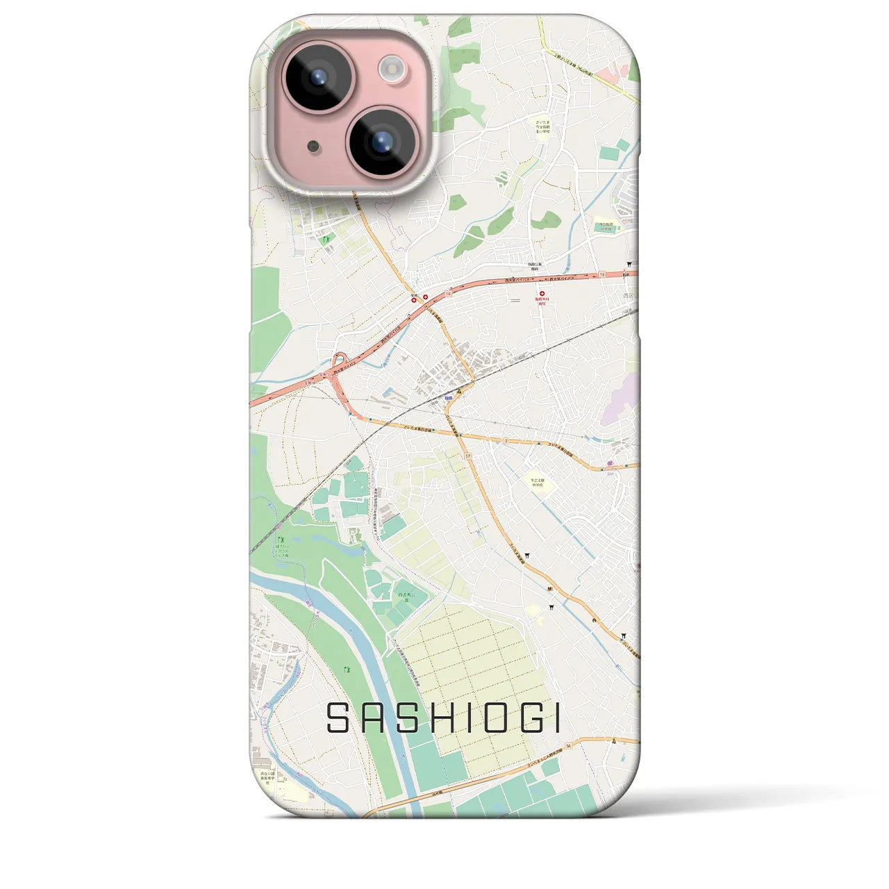【指扇(埼玉県)】地図柄iPhoneケース(バックカバータイプ)