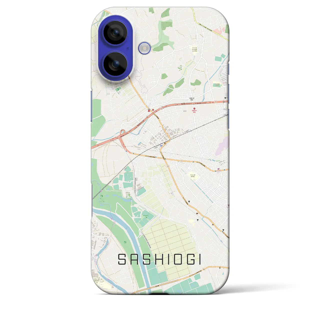 【指扇(埼玉県)】地図柄iPhoneケース(バックカバータイプ)ナチュラル・iPhone 16 Pro Max 用