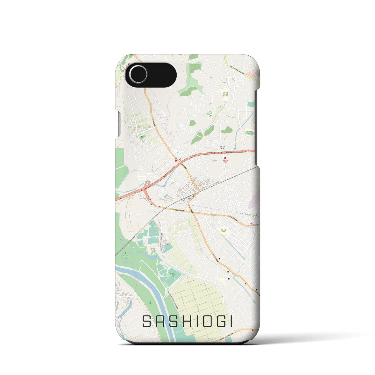 【指扇(埼玉県)】地図柄iPhoneケース(バックカバータイプ)