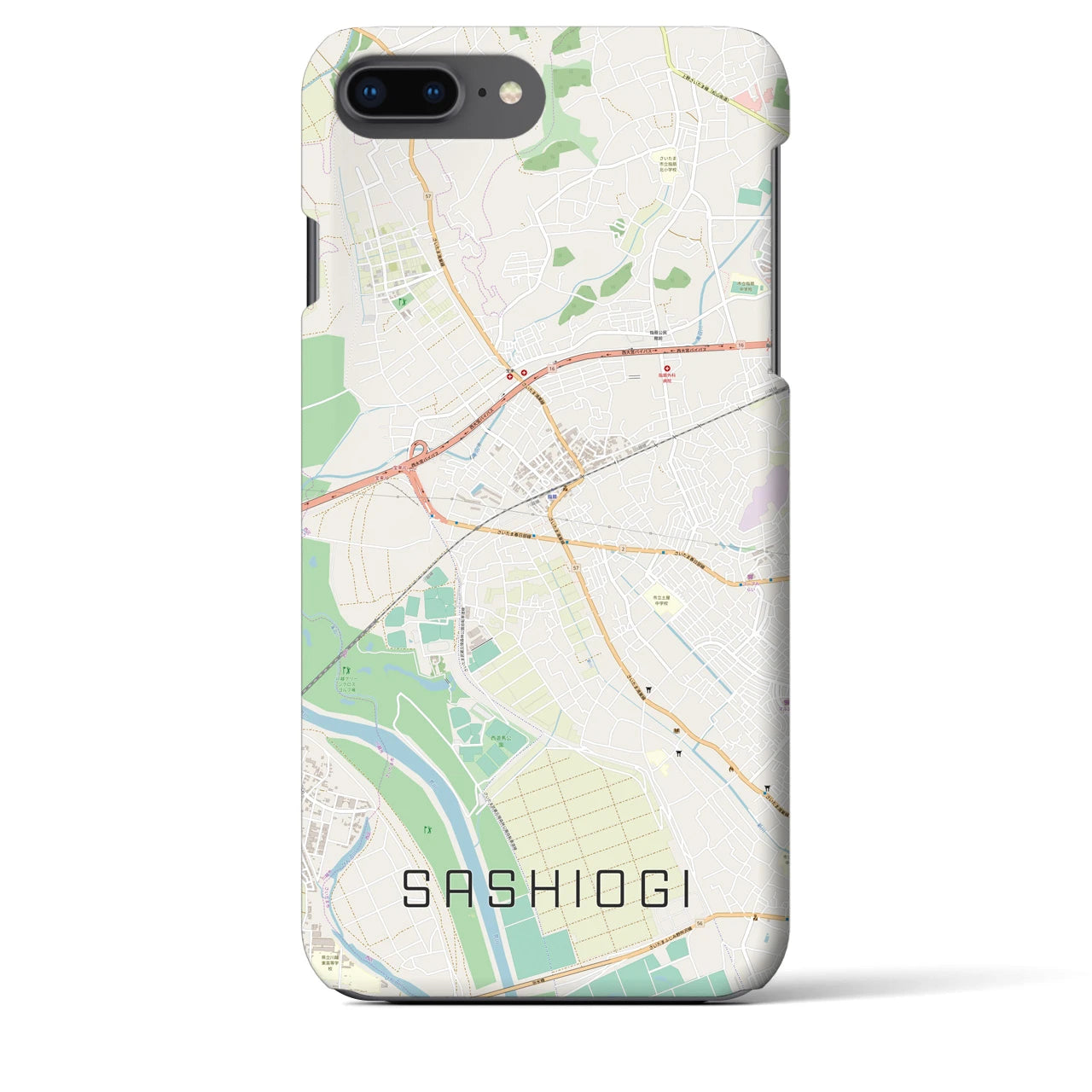 【指扇(埼玉県)】地図柄iPhoneケース(バックカバータイプ)