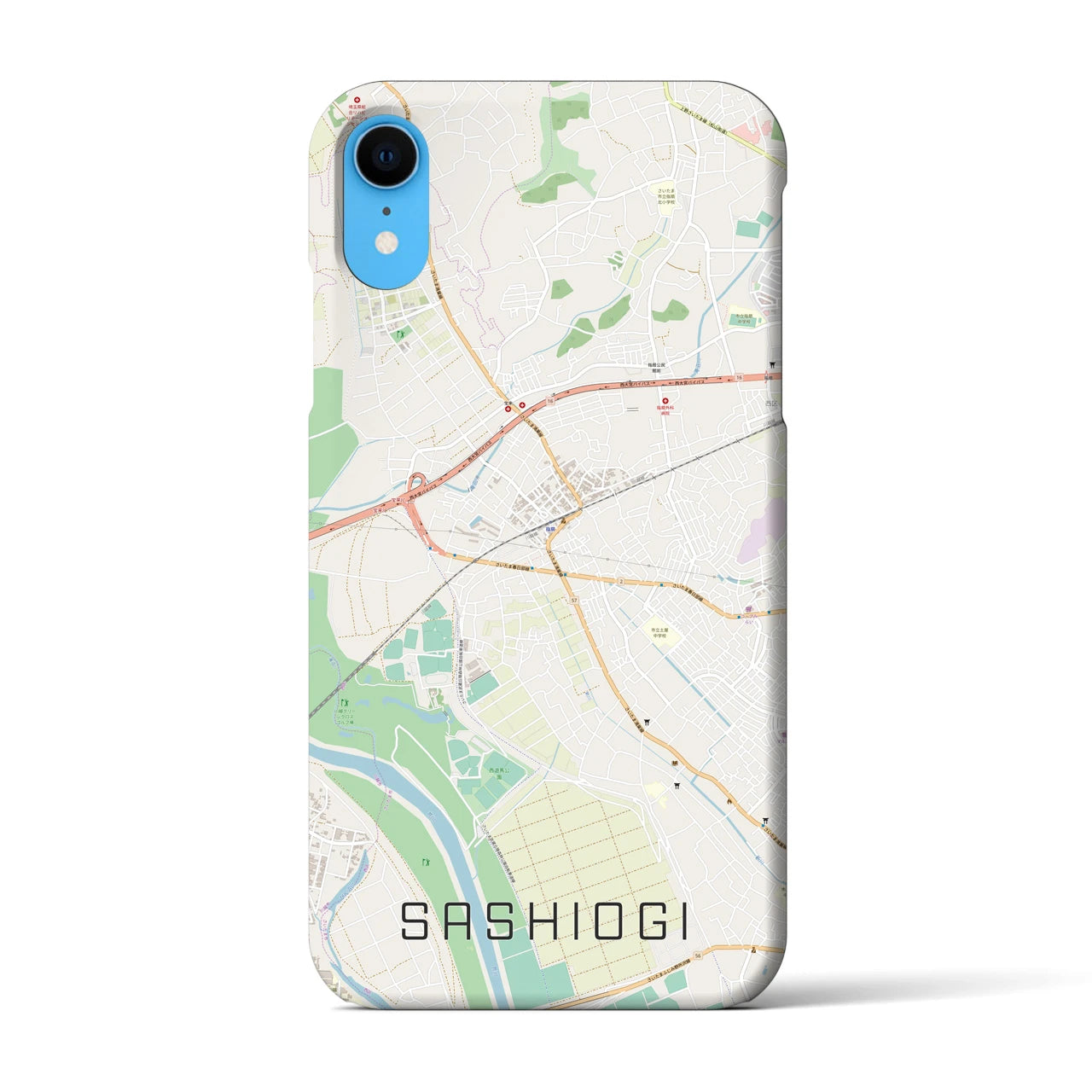 【指扇(埼玉県)】地図柄iPhoneケース(バックカバータイプ)