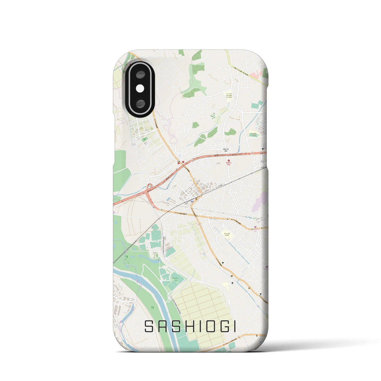 【指扇(埼玉県)】地図柄iPhoneケース(バックカバータイプ)