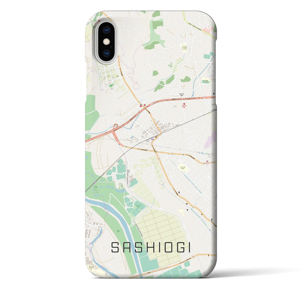 【指扇(埼玉県)】地図柄iPhoneケース(バックカバータイプ)